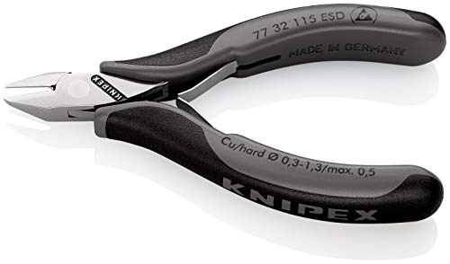 KNIPEX Elektronik-Seitenschneider ESD mit durchgestecktem Gelenk mit Mehrkomponenten-Hüllen 115 mm, 77 32 115 ESD – Bild 3