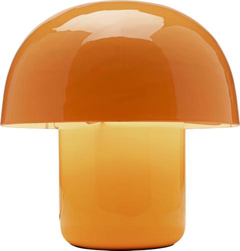 Kare Design Lampara de Mesa Mushroom Shiny Duo Sunday, Naranja, Redonda, Forma de Honga, Altura 20 cm, Luz Decorativa, Decoracion para Sala de Estar, sin Bombilla Incluida