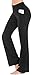 IUGA Bootcut Yoga Pants with Pockets for Women High Waist Workout Bootleg Pants Tummy Control, 4 Pockets Work Pants for Women Blackthumb 1