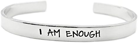 I Am Enough Cuff Bracelet - Hand Stamped Jewelry - 1422
