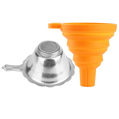 FYSETC 3D Printer Stainless Steel and Silicone Collapsible Funnel Resin Filter Cup for SLA DLP LCD 3D Printer Formlabs Elegoo Mars Anycubic Photon Sparkmaker Pack of 1 for Each