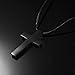 Xianli Wang Jewelry Wide Simple Cross Pendant Necklace for Men Women Boy Girl Stainless Steel Black