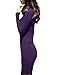 v28 Sweater Dress for Women Ribbed Knit Fitted midi Sexy Fall Winter Bodycon Cowl Neck Dresses (S,Purple)
