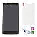 XR Generic LCD Display Touch Screen Digitizer Assembly for Oneplus One 1+ A0001 Replacement Parts with Frame, Install Tools, Tempered Glass Screen Protector (Black)