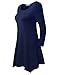 BELAROI Women 3/4 sleeve Swing Tunic Tops Plus size T Shirt (1X, Navy Blue)