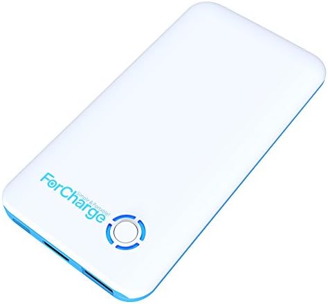 Ultra Thin OTG Power Bank Blade4000T Polymer Portable Charger with TF card and iPhone Lightning Input for iPad, iPhone, iPhone 8, Samsung (White+blue)