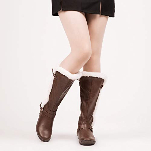PENNYSUE-Womens-Winter-Fur-Lined-Warm-Snow-Knee-High-Boots-with-Zipper