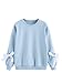 Romwe Women's Casual Eyelet Tie Sleeve Round Neck Sweatshirt Pullovers Top