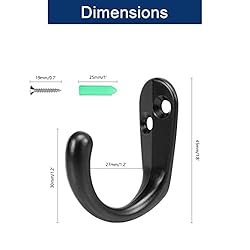 NearMoon Coat Hooks Wall Mounted - Heavy Duty Metal