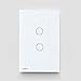 LIVOLO Wall Touch Light Switch with LED Indicator White US Standard AC 110-250V 2 Gang 3-Way Switch,Suitable for 1 Gang Wall Box