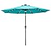 C-Hopetree 9 ft Outdoor Patio Market Table Umbrella with Solar LED Lights and Tilt, Aqua Blue