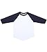 Ola Mari Unisex Kids Raglan Baseball T Shirt Top, XS, White/Navy