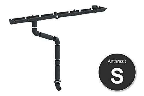 RAINWAY S Regenrinnen Komplettset (1 Dachseite) - PVC-U Kunststoff in 4 Farben, für Dachflächen < 100m² empfohlen (Set… – Bild 3