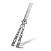 NYKKOLA 1Pcs Sliver Metal Practice Butterfly Comb Style Knife Trainer Tool