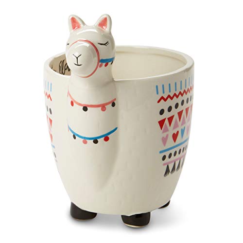 White Ceramic Coffee or Tea Mugs: Tri-Coastal Design Como Te Llama Coffee Mug with Hand Printed Designs and Printed Saying - 18.6 Fluid Ounce Large, Cute Handmade Cup