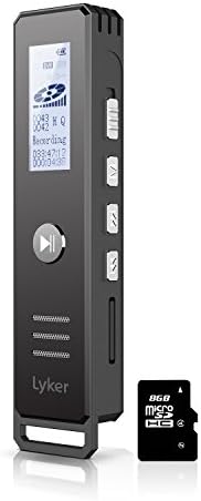 Digital Voice Recorder For Lectures,Audio Recorder and Voice Activated Recorder with USB Cable,Dual Microphone and 8GB TF Card,Sound clear of 5 Levels DSP Noise Reduction in PCM Linear