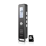 Digital Voice Recorder For Lectures,Audio Recorder and Voice Activated Recorder with USB Cable,Dual Microphone and 8GB TF Card,Sound clear of 5 Levels DSP Noise Reduction in PCM Linear