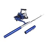 Docooler Mini Aluminum Saltwater Fishing Tackle Pocket Pen Fishing Rod Pole + Reel