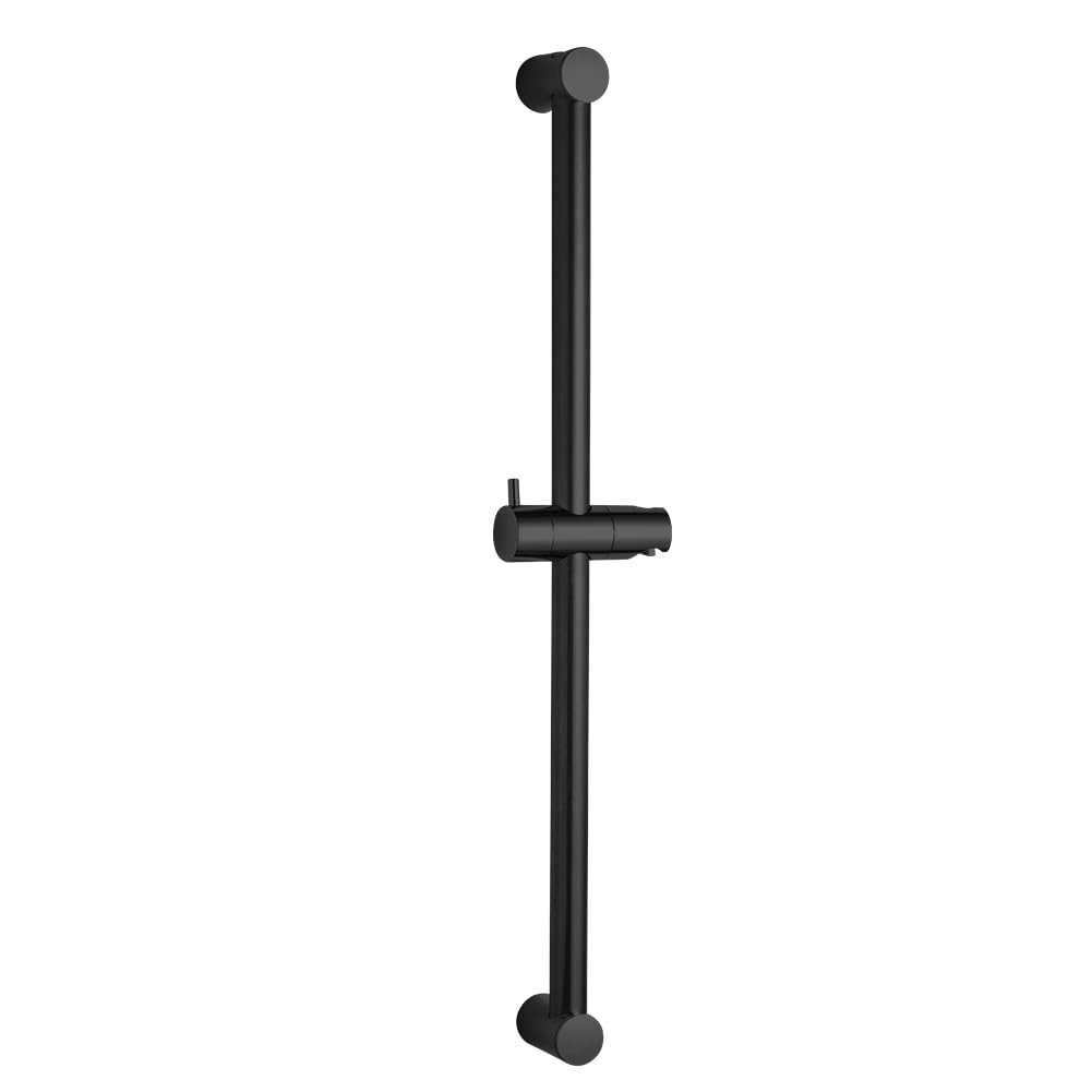 OFFO 82cm Segmented Wall Mounted Shower Rail With Handheld Head Holder - Adjustable Distance 50 to 81cm, Matte Black