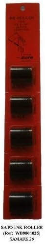 SATO Ink Roller Strip of 5 to use in SATO SAMARK 26 One Line Line Price Gun, Black