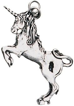 Earthsea Charms Unicorn - for Health, Courage and Protection Collection - Finished in Antique Silver