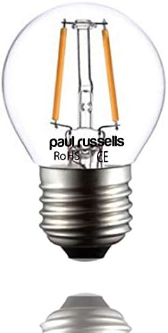 Paul Russells 10 Pack 2w=25w Golf LED Filament Light Bulbs E27 ES Edison Screw 2W Small Globe G45 360 Beam Lamp 2700K Warm White 25W Incandescent Replacement