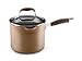 Anolon Advanced Bronze Hard-Anodized Nonstick 3.5-Quart Covered Straining Saucepan with Pour Spout