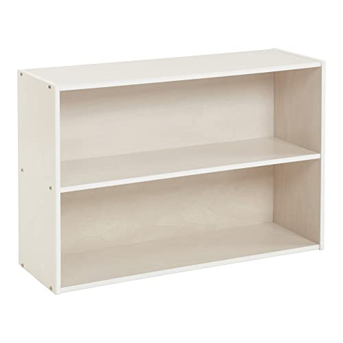 ECR4Kids Streamline 2-Shelf Storage Cabinet, 24in, Kid's Bookshelf, White Wash