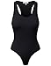 HATOPANTS Tank Top Bodysuits Sleeveless Scoopneck Racerback Cotton Jumpsuits Black M