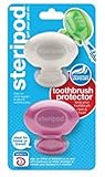 Steripod Clip-on Toothbrush Protector (2-Pack Champagne Pearl & Rose Gold) I Protects Against Soap, Dirt and Hair I for Travel, Home, Camping