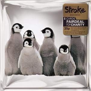 Charity Christmas Cards (ALM0738) Penguin Huddle - Pack of 8 Cards - In Aid of the Stroke Association