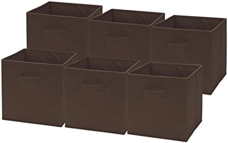 Hmlai Clearance! Dual Handle Foldable Cloth Storage Cube Basket Bin for Underwear, Bras, Socks, Ties, Scarves-Pack of 6