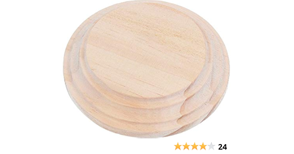 Base, peana Madera de Pino Macizo Redonda inf. 8cm. Sup. 6cm ...