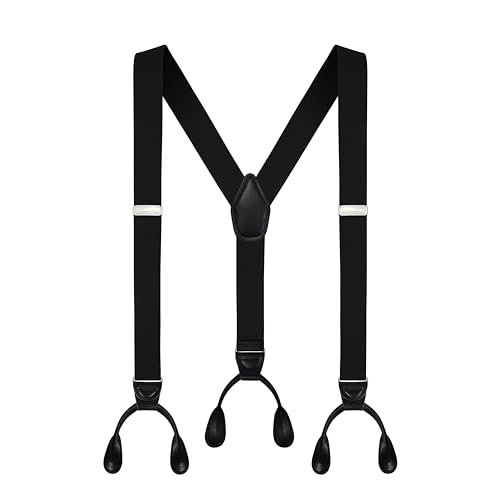 Moulen VG Choice Herren Y-Rücken 3,4 cm breit Knopfleiste Elastisch Verstellbare Strapse - Schwarz - Groß