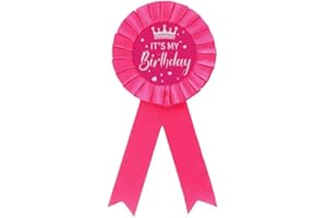 COLORFUL BLING It's My Birthday Ribbon, Satin Fabric Happy Birthday Birthday Queen King Ribbon Tinplate Badge Pin for Girls, Boys, Award Rose Badge Brooch Party Decoration