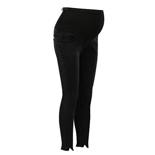 Dsood Ankle Trousers Slim for Women,Pregnant Woman Solid Jeans Maternity Pants Trousers Nursing Prop Belly Legging,Maternity Activewear Black - Thumbnail 7