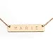 Personalized Name Plate Bar Necklace Gold Silver Rose Gold Initial Necklace - Both Sides Stamped