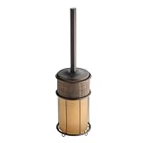 mDesign Plastic Toilet Bowl Brush and Holder for Bathroom Storage - Bronze