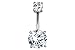 Forbidden Body Jewelry Surgical Steel Big Bling CZ Crystal Belly Button Ring