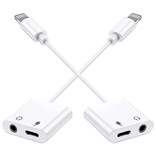 [Apple MFi Certified] Lightning to 3.5mm Headphone Adapter for iPhone 2 Pack,esbeecables 3 in 1