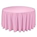 Remedios Round Tablecloth Solid Color Polyester Table Cloth for Bridal Shower Wedding Table – Wrinkle Free Dinner Tablecloth for Restaurant Party Banquet (Pink, 108 inch)