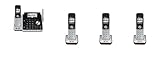 AT&T TL88102 2-Line Cordless Phone System 4 HANDSETS Caller ID Call Waiting Answering Machine Handset and Base Speakerphone
