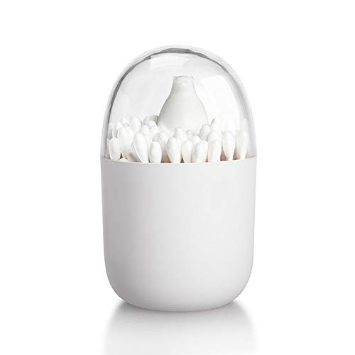 Studyset Cotton Swab Holder Organizer, Dustproof Table Decorative Toothpick Cotton Swab Storage Box Animal Snow Bear