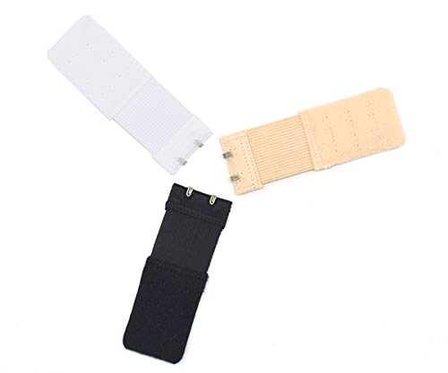 3 Pieces Women's Bra Extender Bra Extension Strap Elastic 2 Hooks 3 Rows Stretch Adjustable Back Bra Strap