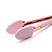 COOK WITH COLOR Tongs for Cooking Stainless Steel and Silicone Set of Two 6” Rose Gold Mini Nonstick Kitchen Tongs with Silicone Tips Small Tongs Appetizer Tongs Sugar Tongs Salad Tongs (Pink)