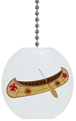 Canoe Tribal Art Solid Ceramic Fan Pull