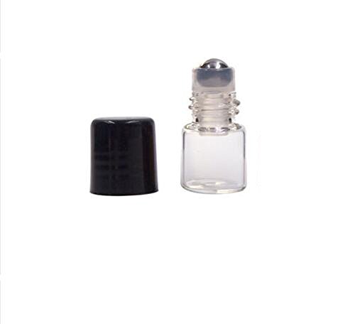 25 packs mini clear glass metal roller ball bottles ref…