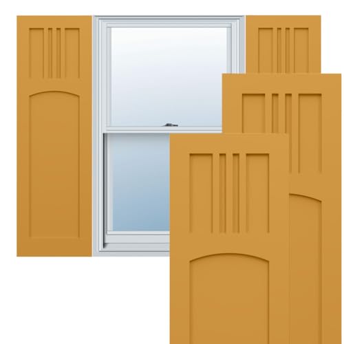 Ekena Millwork 18"W x 75"H True Fit PVC San Miguel Mission Style Fixed Mount Sh…