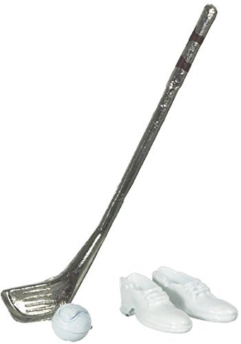 Dollhouse Miniature Golf Club Set with Golf Shoes