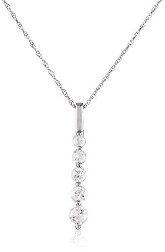 10k White Gold 5-Stone Diamond Pendant (1/2 cttw, H-I Color, I2-I3 Clarity)
